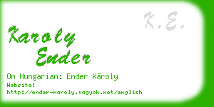 karoly ender business card